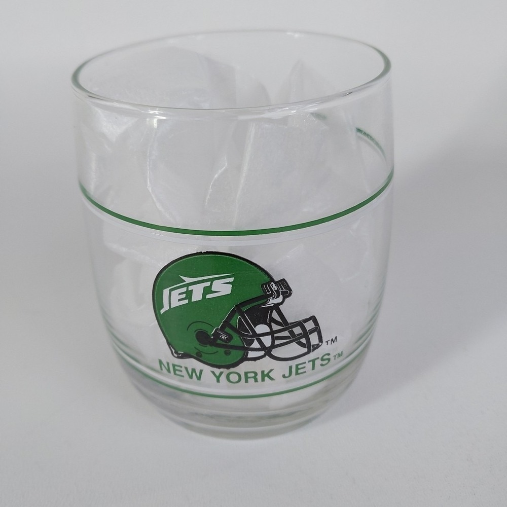 Vintage NFL New York Jets Tumbler Whiskey Rocks Glass
